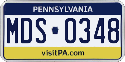 PA license plate MDS0348