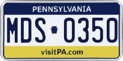 PA license plate MDS0350