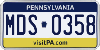 PA license plate MDS0358