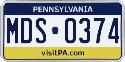 PA license plate MDS0374