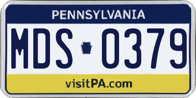 PA license plate MDS0379