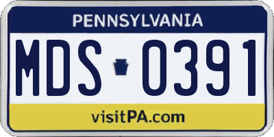 PA license plate MDS0391
