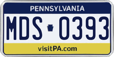 PA license plate MDS0393