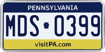 PA license plate MDS0399