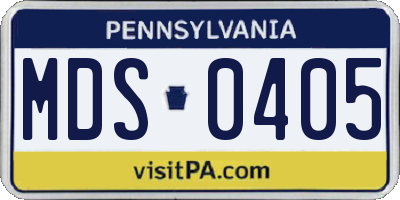 PA license plate MDS0405