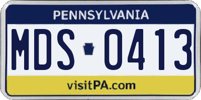 PA license plate MDS0413