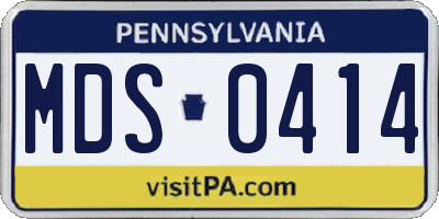 PA license plate MDS0414