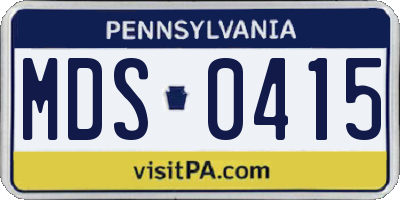 PA license plate MDS0415