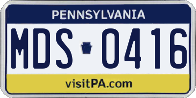 PA license plate MDS0416