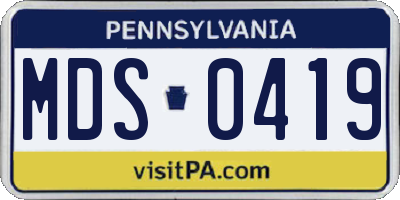 PA license plate MDS0419