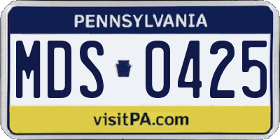PA license plate MDS0425