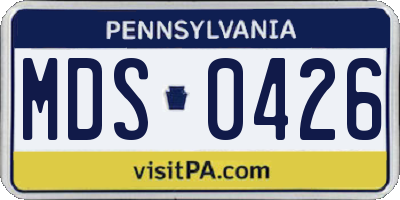 PA license plate MDS0426
