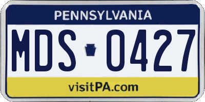 PA license plate MDS0427