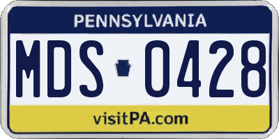 PA license plate MDS0428