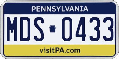 PA license plate MDS0433