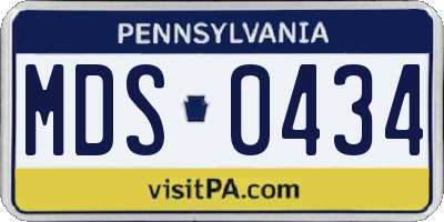 PA license plate MDS0434