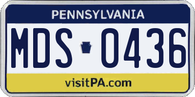 PA license plate MDS0436
