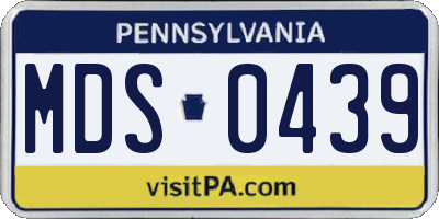 PA license plate MDS0439