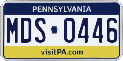 PA license plate MDS0446