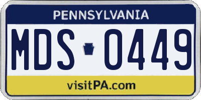 PA license plate MDS0449