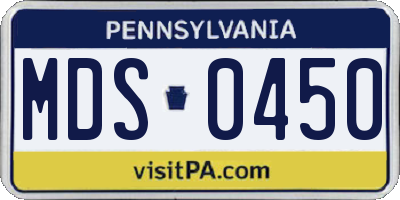 PA license plate MDS0450