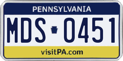 PA license plate MDS0451