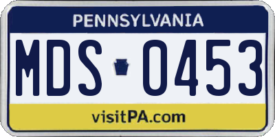 PA license plate MDS0453