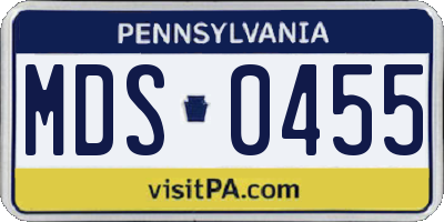 PA license plate MDS0455