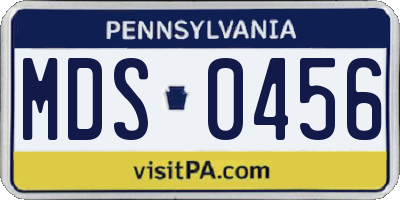 PA license plate MDS0456
