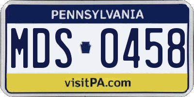 PA license plate MDS0458