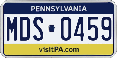 PA license plate MDS0459