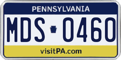 PA license plate MDS0460