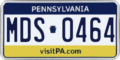 PA license plate MDS0464