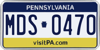 PA license plate MDS0470