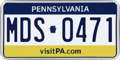 PA license plate MDS0471