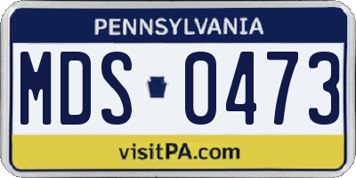 PA license plate MDS0473