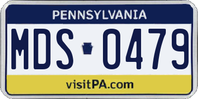 PA license plate MDS0479