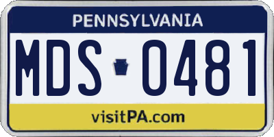 PA license plate MDS0481