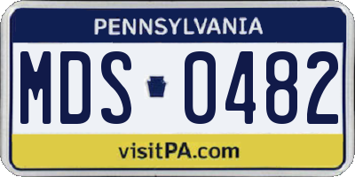 PA license plate MDS0482