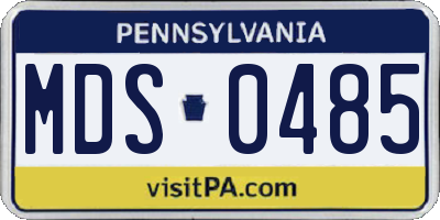 PA license plate MDS0485