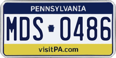 PA license plate MDS0486