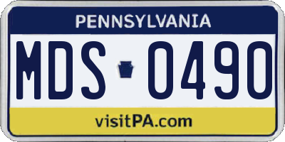 PA license plate MDS0490