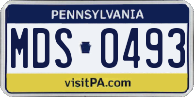 PA license plate MDS0493