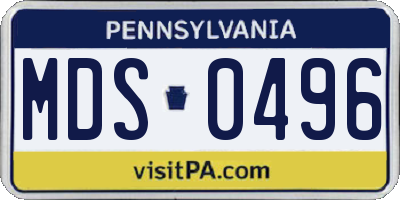 PA license plate MDS0496