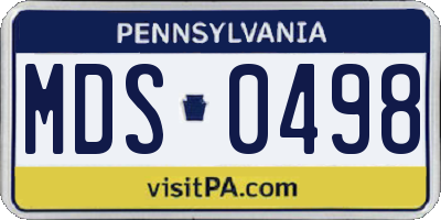PA license plate MDS0498