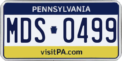 PA license plate MDS0499