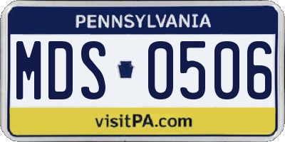 PA license plate MDS0506
