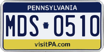 PA license plate MDS0510