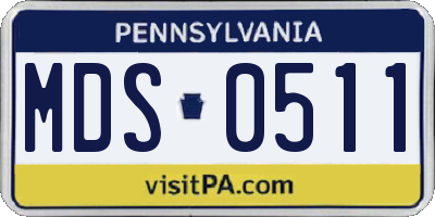 PA license plate MDS0511
