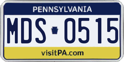PA license plate MDS0515